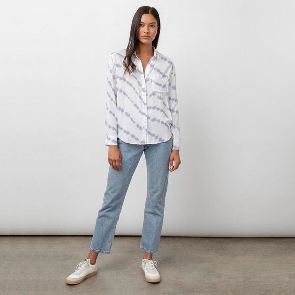 RAILS Hunter Tie Dye Button Down Shirt Blue White Size M - Picture 11 of 11